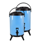 SOGA 2X 3.2 Gal Stainless Steel Insulated Milk Tea Barrel Hot and Cold Beverage Dispenser Container with Faucet Blue