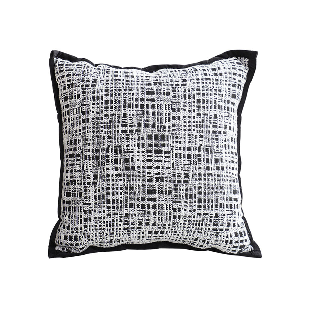 SOGA 45cm Abstract Grid Monochrome Pillowcase