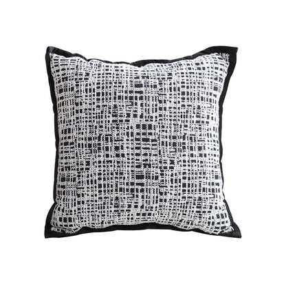 SOGA 45cm Abstract Grid Monochrome Pillowcase