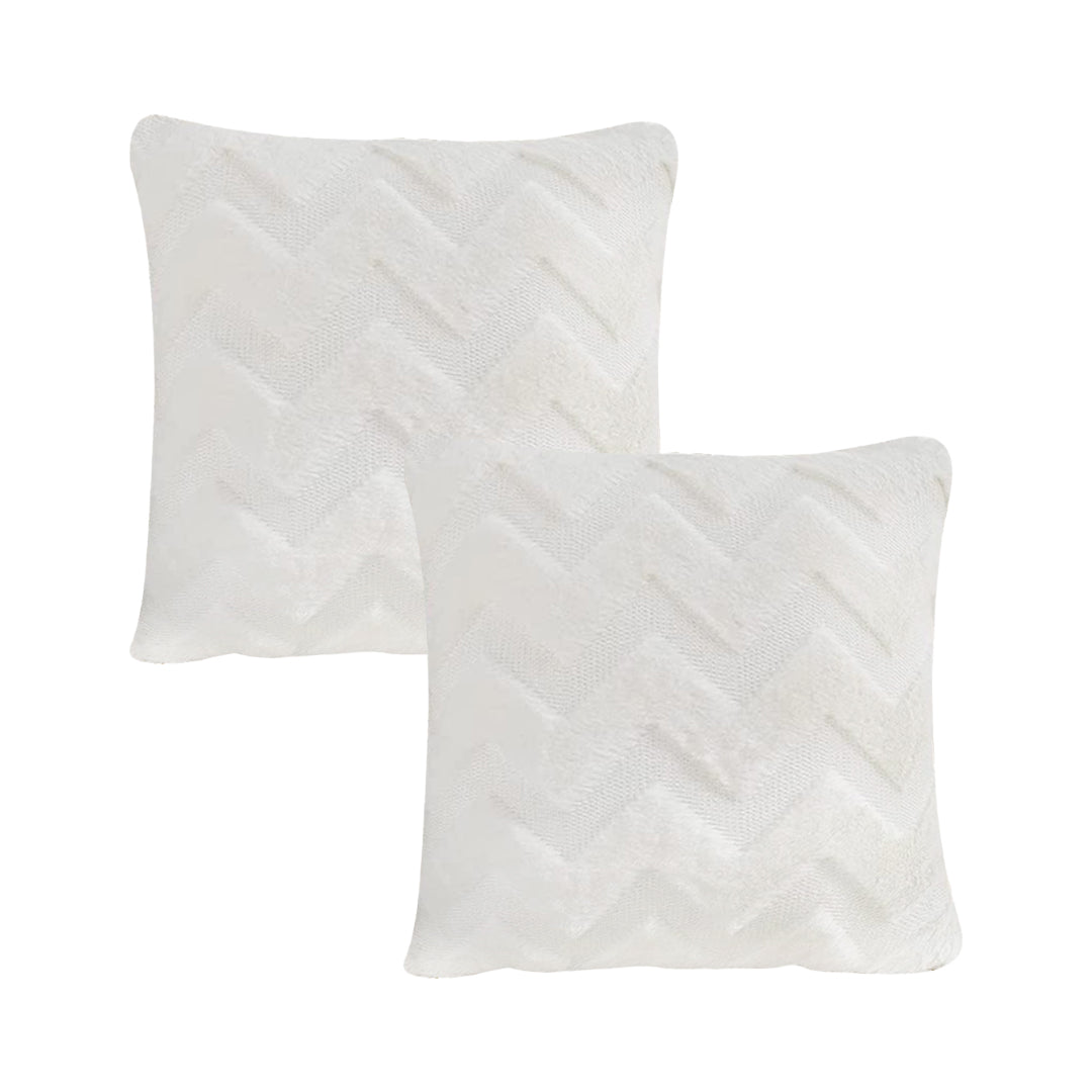 SOGA 2-Pack 45cm Chevron Pure Pillowcases – Textured Decorative Cushion Covers for Sofa, Bed & Home Décor