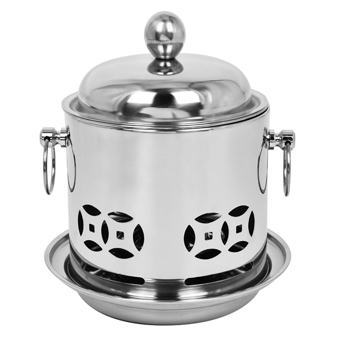 SOGA Stainless Steel Mini Asian Buffet Hot Pot Single Person Shabu Alcohol Stove Burner with Lid