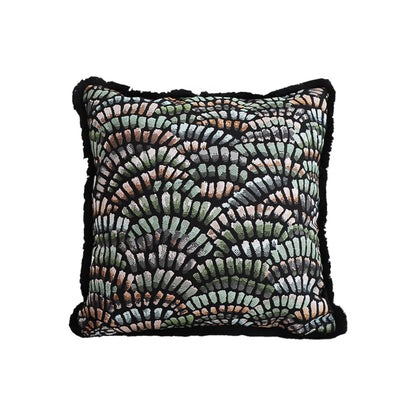 SOGA 45cm Regal Peacock Jacquard Pillow Cover
