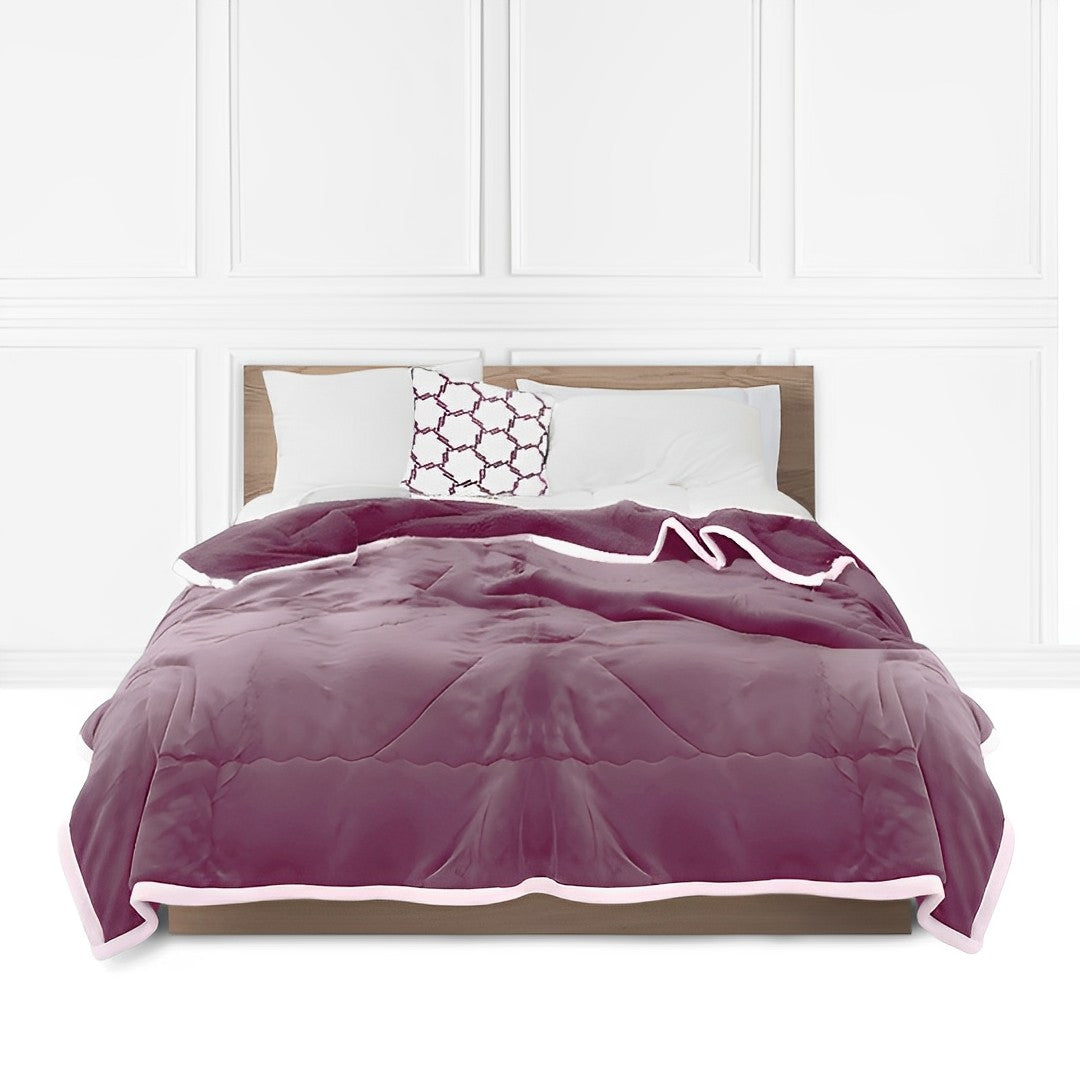 SOGA Double-Sided Thick Flannel Throw Blanket – Warm Cozy Fleece Coverlet for Bed, Sofa & Couch Comfort