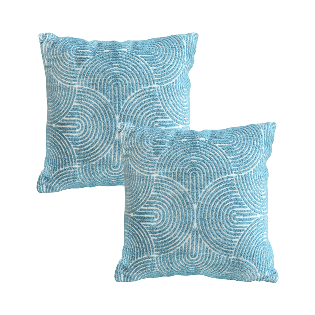 SOGA 2X 45cm Blue Throw Pillow Geometric Indoor and Outdoor Corded Pillowcase