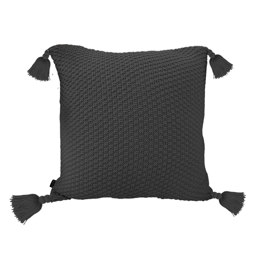 SOGA 50cm Chunky Knit Pillowcase (Charcoal Gray)