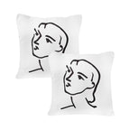 SOGA 2-Pack 45cm Abstract Portrait Pillowcases – Artistic Decorative Cushion Covers for Sofa, Bed & Home Décor