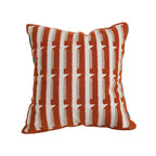 SOGA 45cm Rust Orange & Off-White Striped Polyester Decorative Pillowcase
