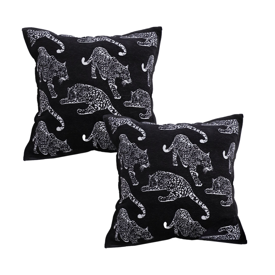 SOGA 2X 45cm Bold Panther Black Pillowcases