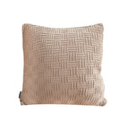 SOGA 45cm Woven Grid Knit Decorative Pillowcase - Taupe Beige