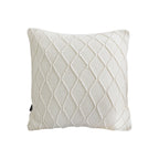 SOGA 45cm Cream Cable Knit Diamond Pattern Pillow Cover