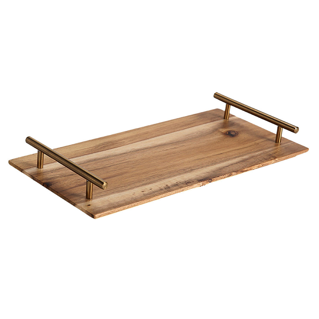 SOGA 36cm Brown Rectangle Wooden Acacia Food Serving Tray Charcuterie Board Centerpiece  Home Decor