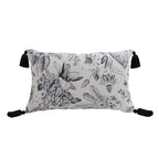 SOGA 30x50cm Chic Botanical Bliss Rectangular Pillowcase with Tassel Accents