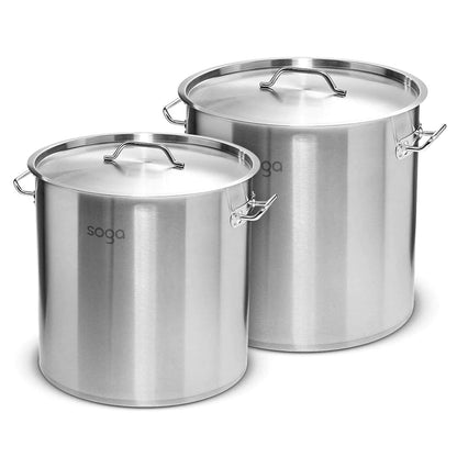 SOGA Stock Pot 12L 25L Top Grade Thick Stainless Steel Stockpot 18/10