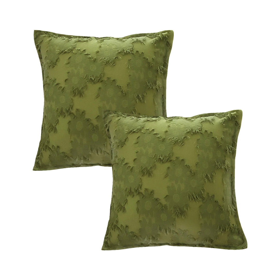 SOGA 2X 45cm Textured Olive Green Accent Pillow Cover