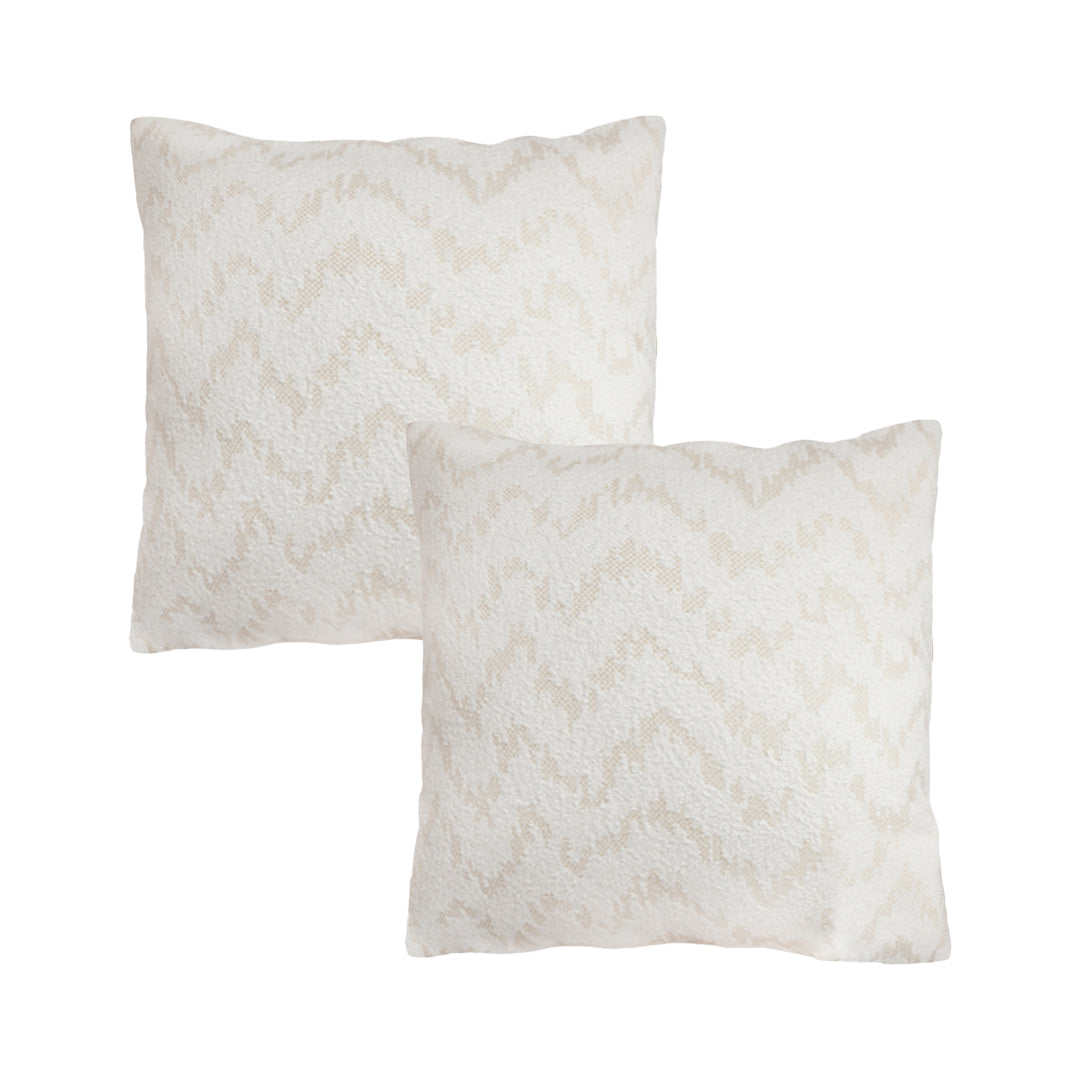 SOGA 2X 45cm Cream Chevron Embroidered Pillowcase