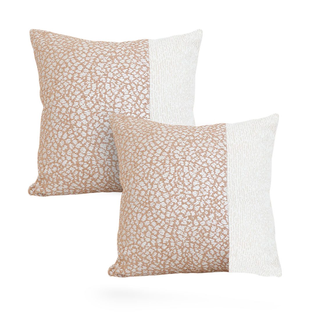 SOGA 2X 45cm Chic Ivory & Gold Textured Pillowcase