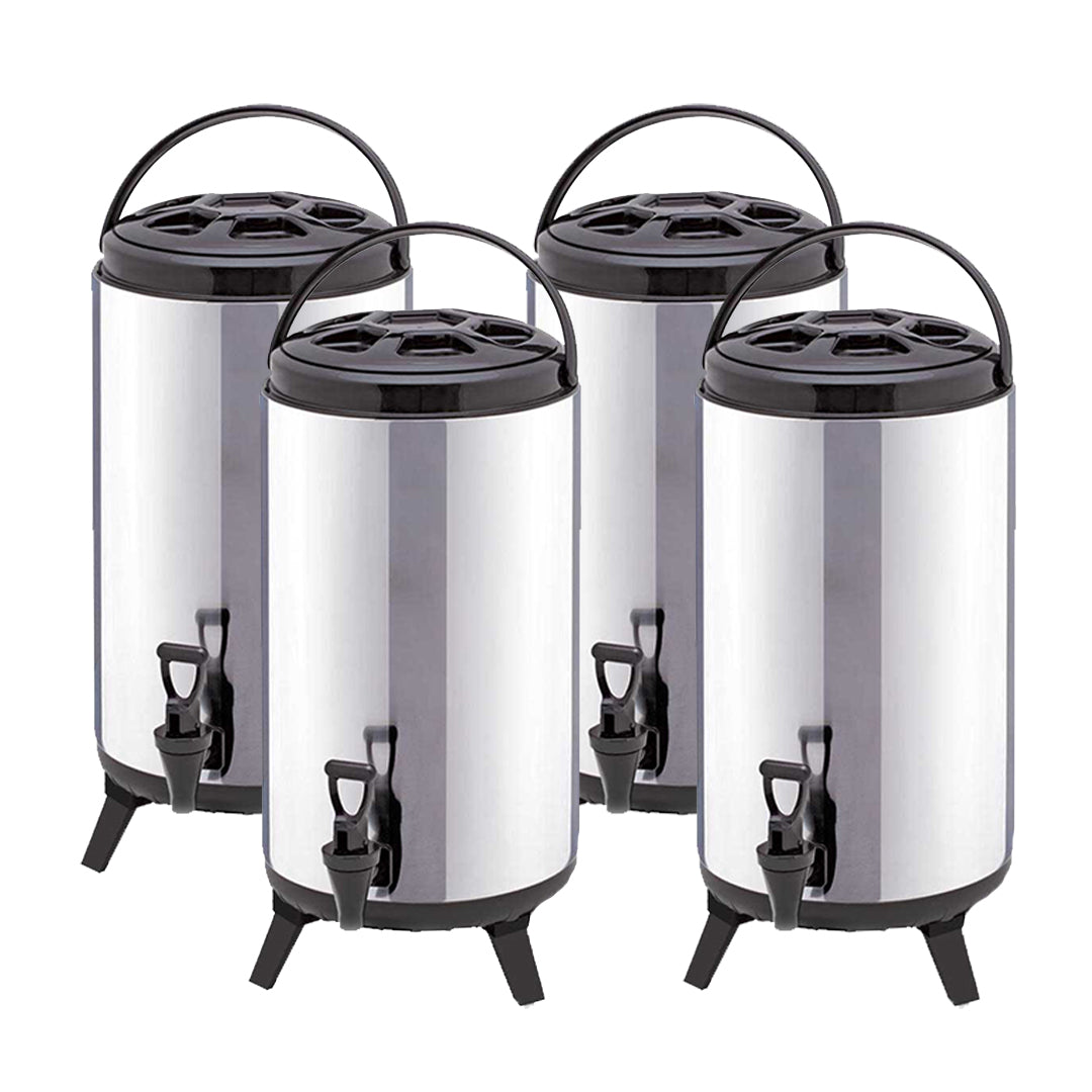 SOGA 4-Pack 14L Portable Insulated Brew Pots with Dispenser – Hot & Cold Coffee, Tea, Beer Barrels