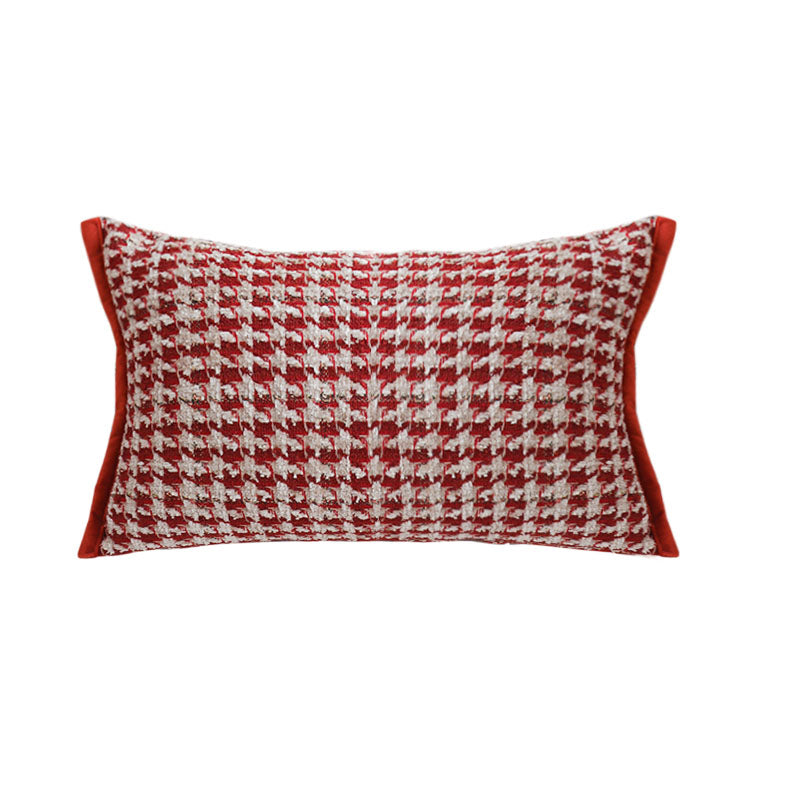 SOGA 30x50cm Cozy Textured Red & White Pillowcase