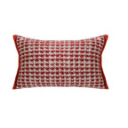 SOGA 30x50cm Cozy Textured Red & White Pillowcase