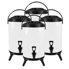 SOGA 4X 4.8 Gal Stainless Steel Insulated Milk Tea Barrel Hot and Cold Beverage Dispenser Container with Faucet White