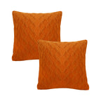 SOGA 2X 45cm Burnt Orange Diamond Knit Pillowcases – Soft Decorative Cushion Covers for Sofa, Bed & Home Décor