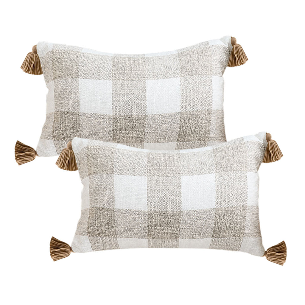 SOGA 2X 45cm Classic Gingham Check Pillowcases – Timeless Decorative Cushion Covers for Sofa, Bed & Home Décor