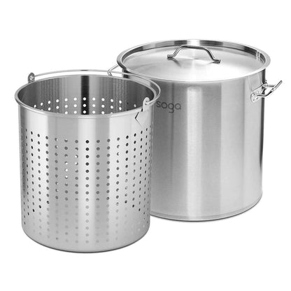 SOGA Stock Pot 58L Top Grade Thick Stainless Steel Stockpot 18/10 Without Lid