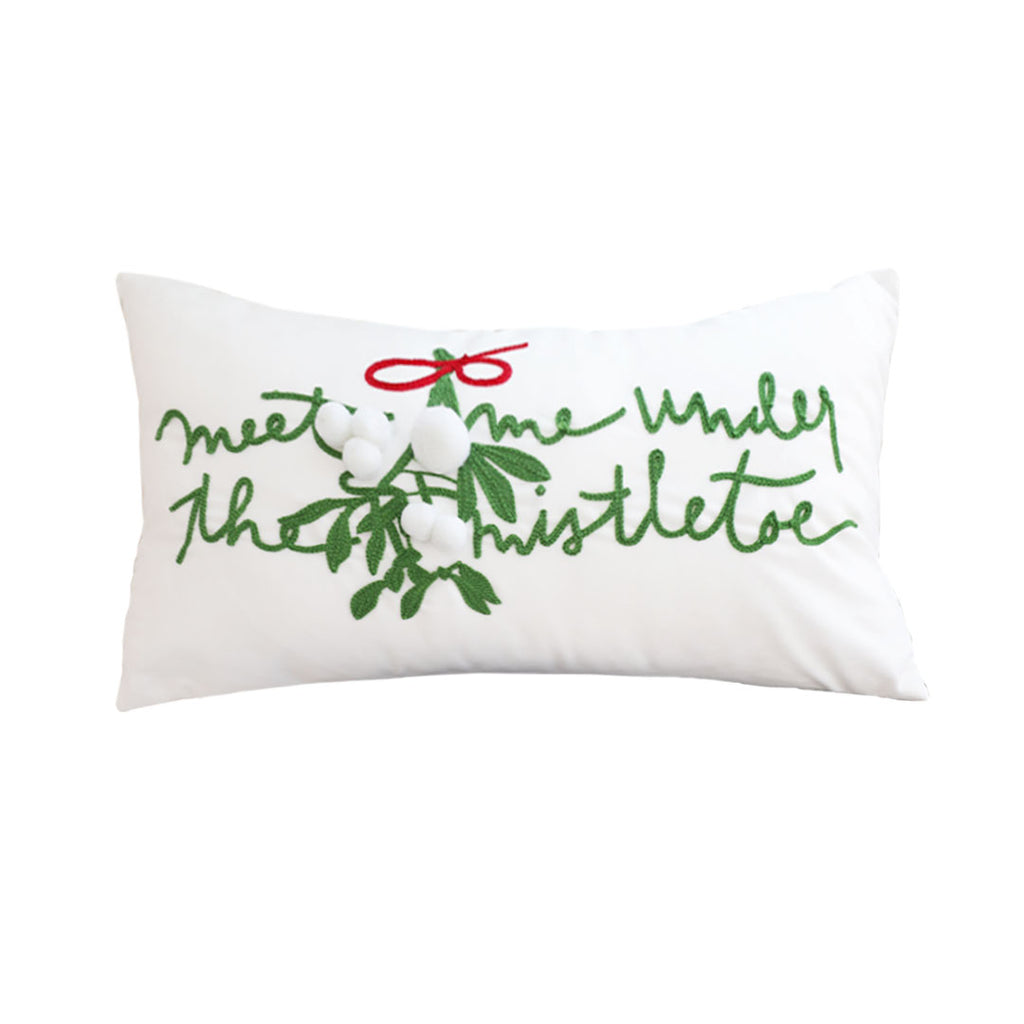 SOGA 45cm Embroidered Christmas Pillowcase – Festive Elegance in White