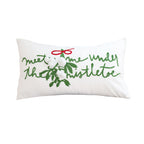 SOGA 45cm Embroidered Christmas Pillowcase – Festive Elegance in White