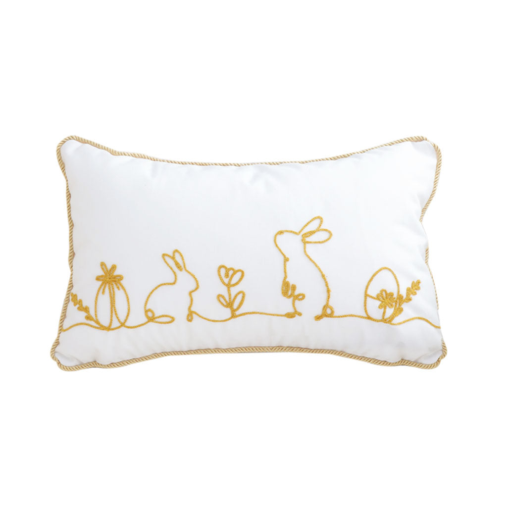 SOGA 30x50cm Elegant White Easter Embroidered Pillowcases