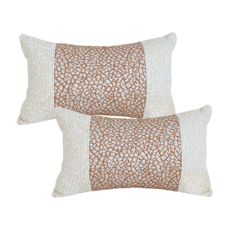 SOGA 2X 30x50cm Kalen Rose Gold Flecked Lumbar Pillowcase