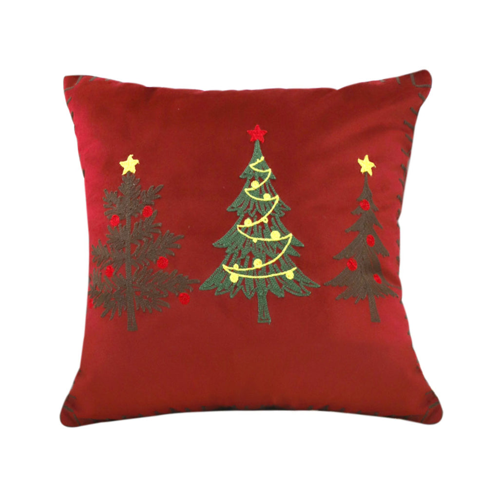 SOGA 45cm Christmas Tree Trio Pillowcase (Red)