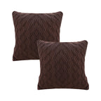 SOGA 2X 45cm Deep Chocolate Brown Diamond Knit Pillowcases – Soft Decorative Cushion Covers for Sofa, Bed & Home Décor