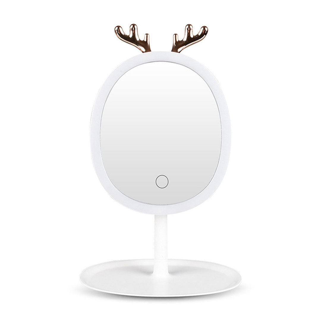 SOGA White Antler LED Light Makeup Mirror Tabletop Vanity Home Decor