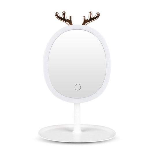 SOGA White Antler LED Light Makeup Mirror Tabletop Vanity Home Decor