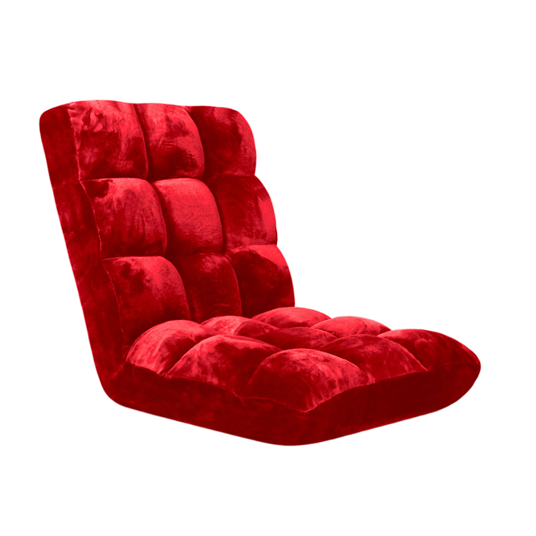 SOGA Floor Recliner Folding Lounge Sofa Futon Couch Folding Chair Cushion Red