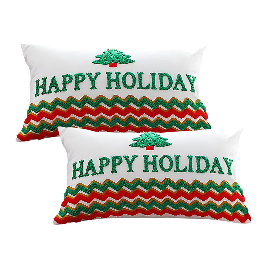 SOGA 2X 40x60cm Cheerful "Happy Holidays" Tree Pillowcase