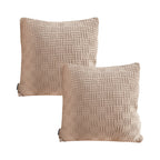 SOGA 2X 45cm Woven Grid Knit Decorative Pillowcase - Taupe Beige
