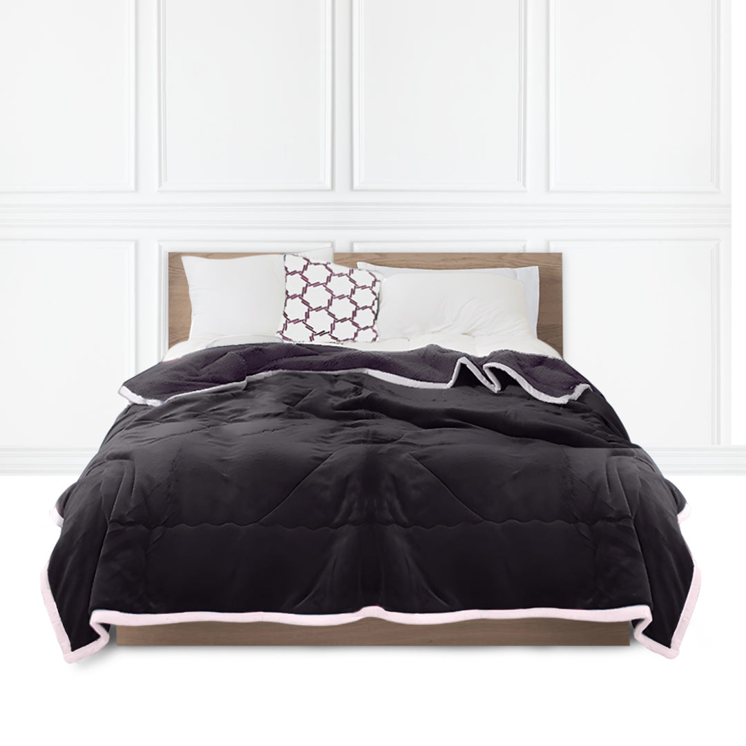 SOGA Double-Sided Thick Flannel Throw Blanket – Warm Cozy Fleece Coverlet for Bed, Sofa & Couch Comfort