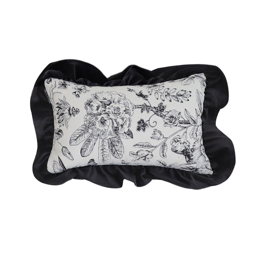SOGA 30x50cm Chic Botanical Bliss Black & White Lumbar Pillowcase