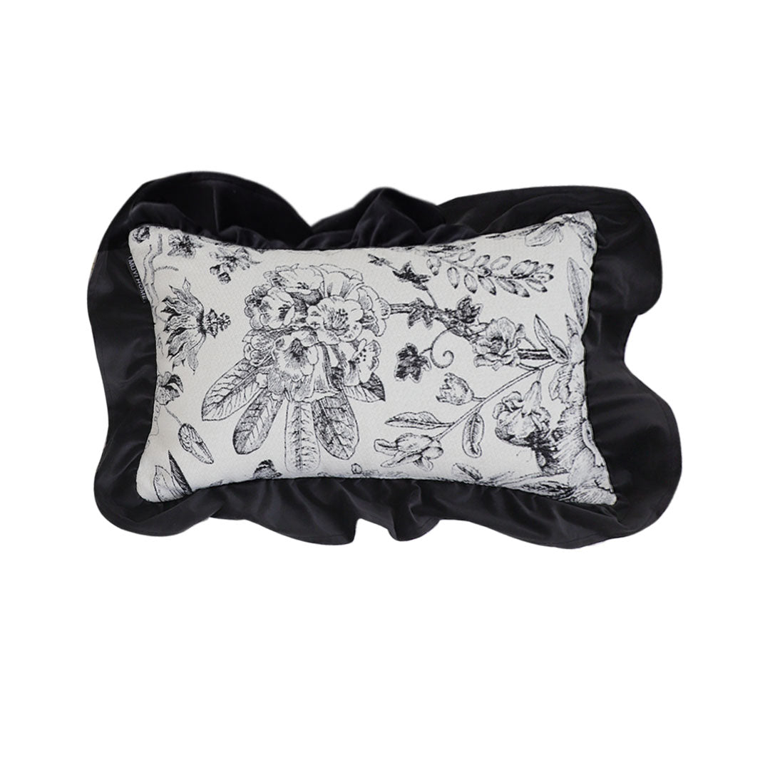 SOGA 30x50cm Chic Botanical Bliss Black & White Lumbar Pillowcase