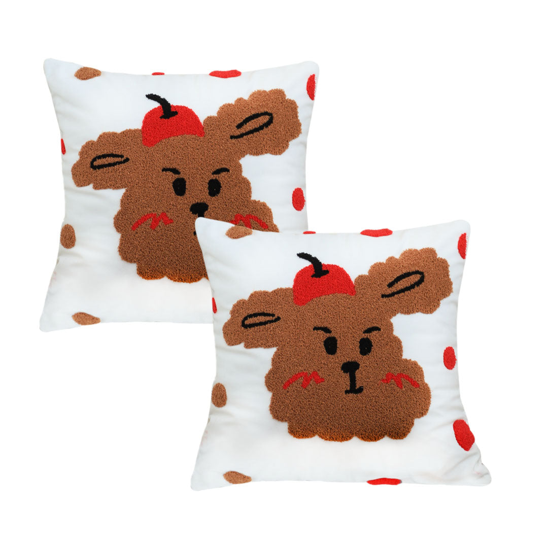 SOGA 2X 45cm Sweet Cherry Bear Hug Decorative Pillowcase