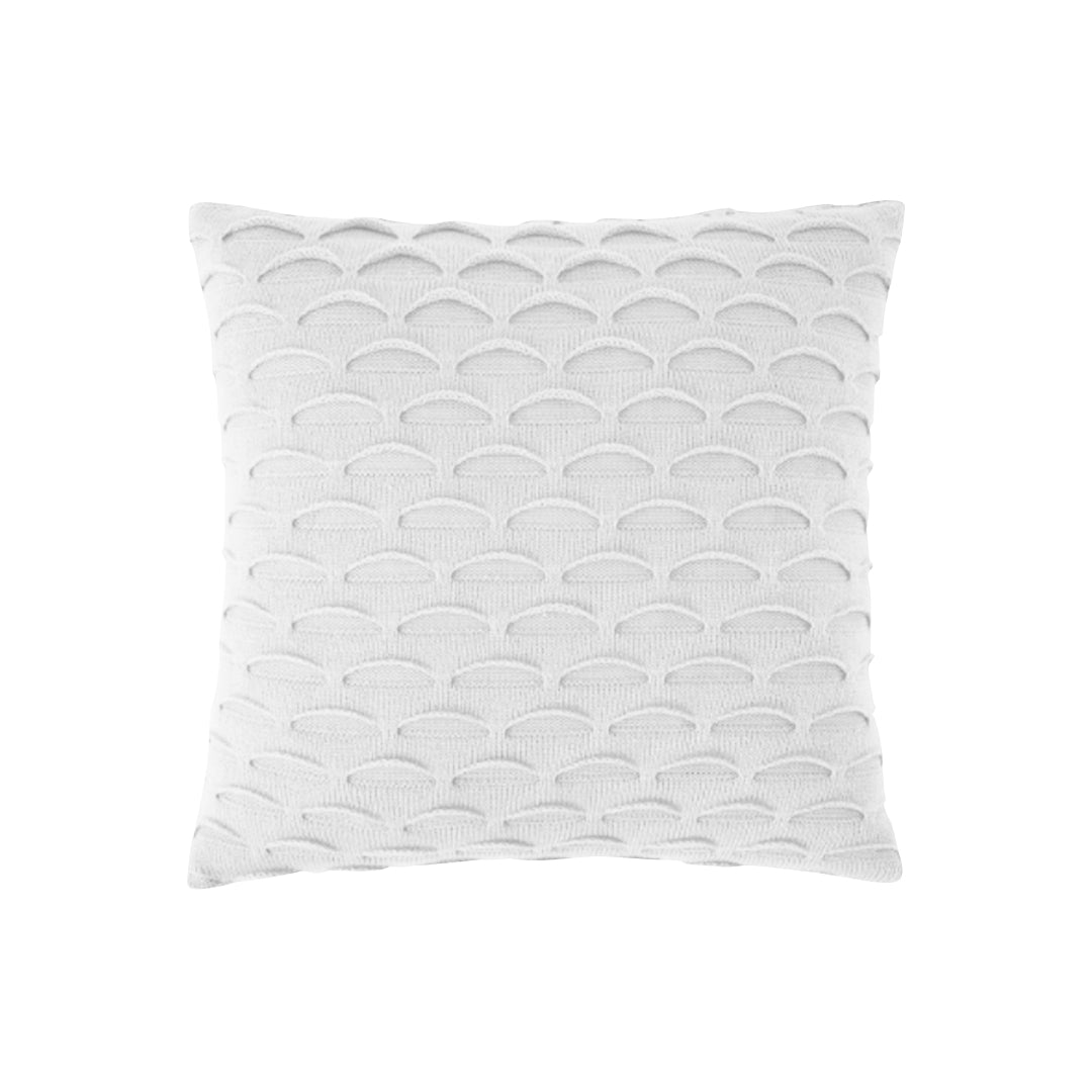 SOGA 45cm Scalloped Wave Pillowcase (Pure White)