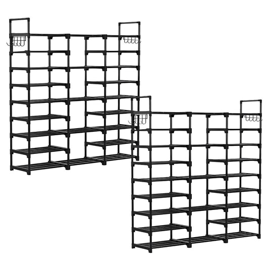 SOGA 2X 21-Shelf Tier Shoe Storage Shelf Space-Saving Caddy Rack Organiser with Handle