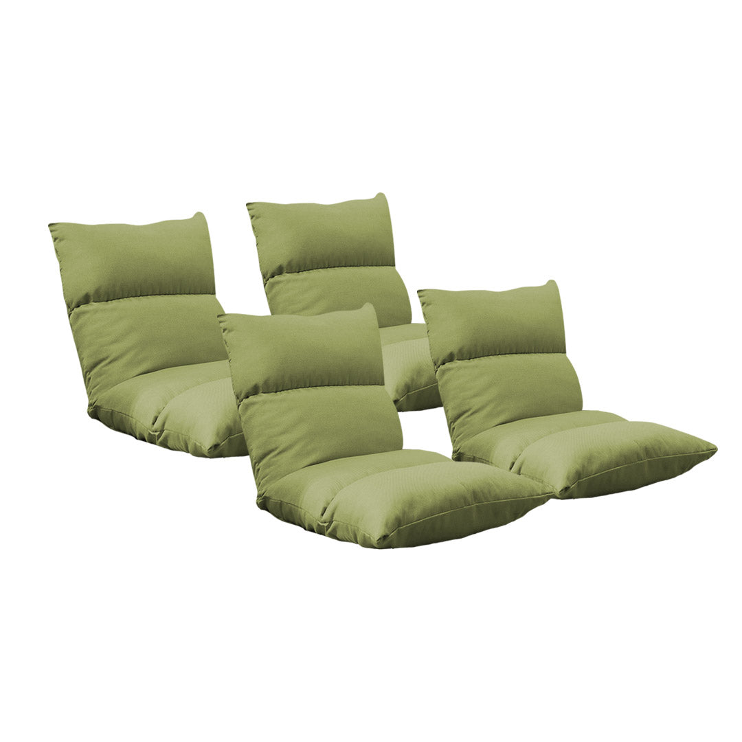 SOGA 4X Lounge Floor Recliner Adjustable Lazy Sofa Bed Folding Game Chair Yellow Green