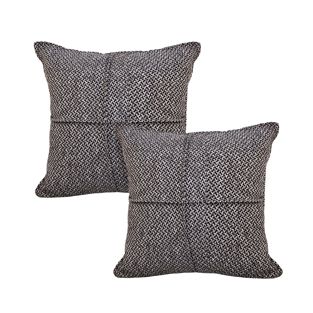 SOGA 2X 45cm  UrbanWeave Charcoal Tweed Pillowcase