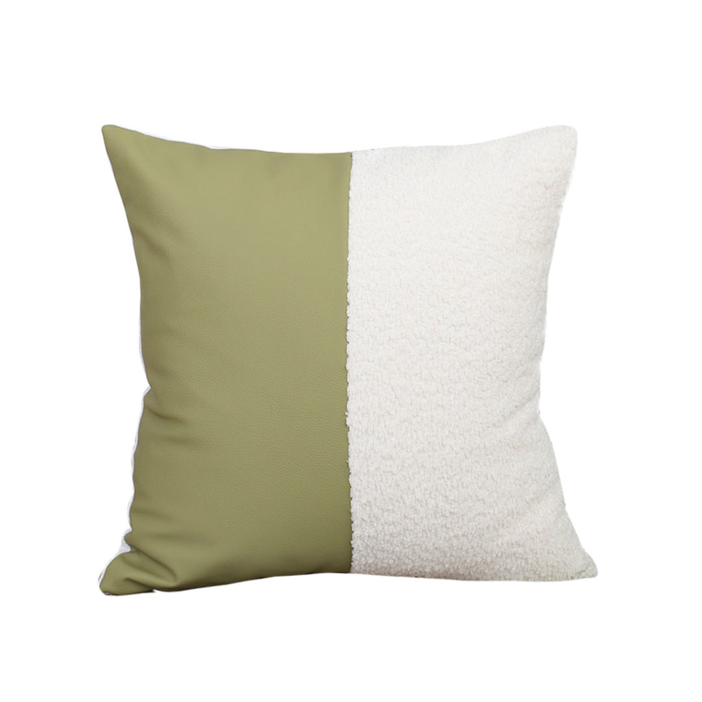 SOGA 45cm Modern Two-Tone Green & Cream Pillowcase