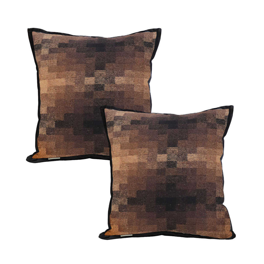 SOGA 2X 45cm Pixelated Comfort Caramel Square Pillowcase