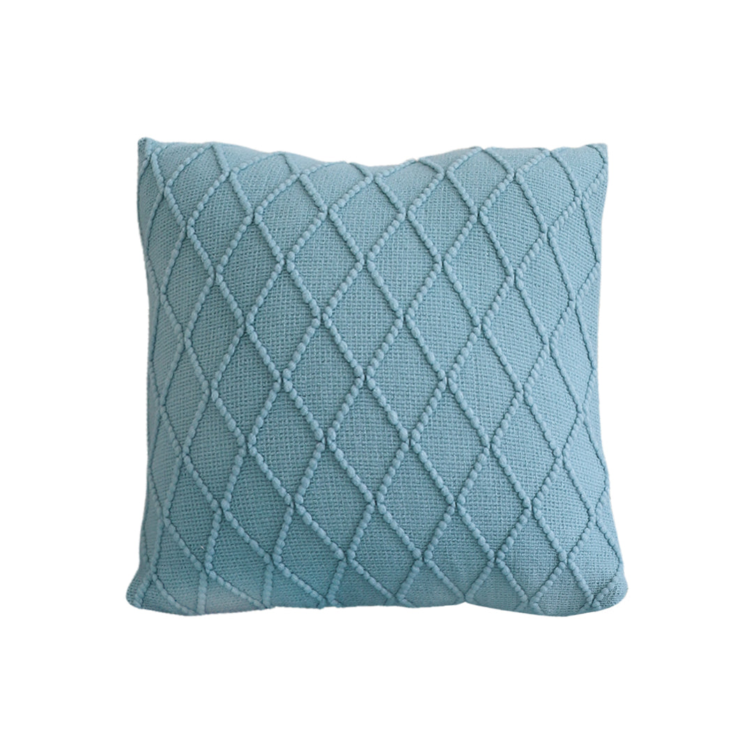 SOGA 45cm Sky Blue Diamond Knit Pillowcase