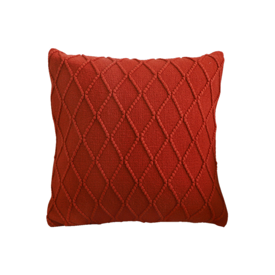 SOGA 45cm Classic Red Diamond Knit Pillowcase